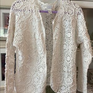 Moda international by Victoria Secret gorgeous Y2K Crochet Cardigan  M -Vintage